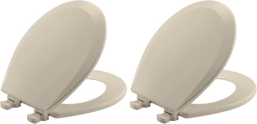 Miniatura 18 de Bemis 1500EC 146 - Asiento de inodoro con bisagras Fácil Limpia & Cambia, madera esmaltada duradera y anodizada, diseño alargado, color almendra