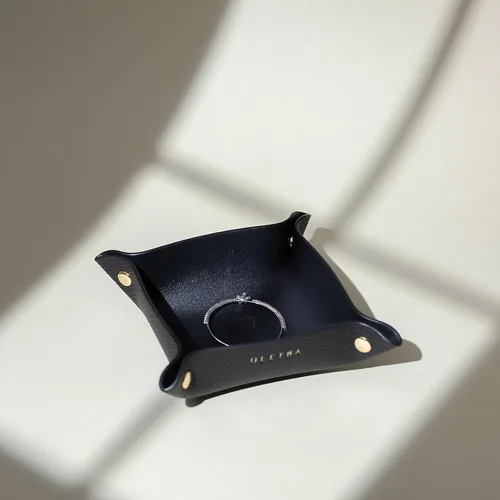 Miniatura 2 de OLETHA Bandeja de valet pequeña plegable - Organizador estético para escritorio para el hogar, la oficina y viajes - Recipiente portátil para Negro
