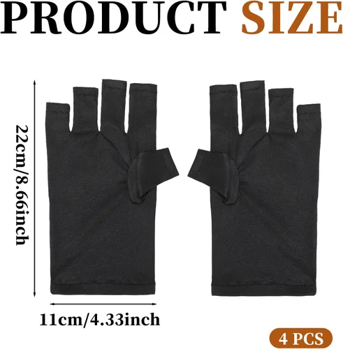 Miniatura 3 de 2 pares de guantes UV para uñas hidratantes con protección UV sin dedos, guantes para cuidado de uñas e hidratación de manos para lámpara de uñas