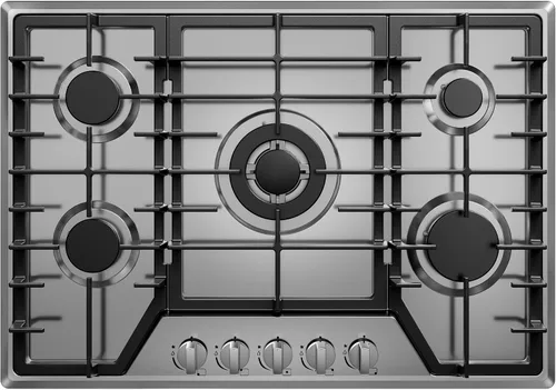 Placa de cocina de gas de 30 pulgadas con 5 quemadores sellados, superficie de cocina empotrable de acero inoxidable, rejillas de hierro fundido