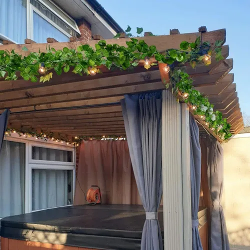 Miniatura 6 de Guirnalda de vides artificiales de 168 pies, plantas colgantes falsas, guirnalda de hojas verdes sintéticas para pared, fiesta, boda, habitación