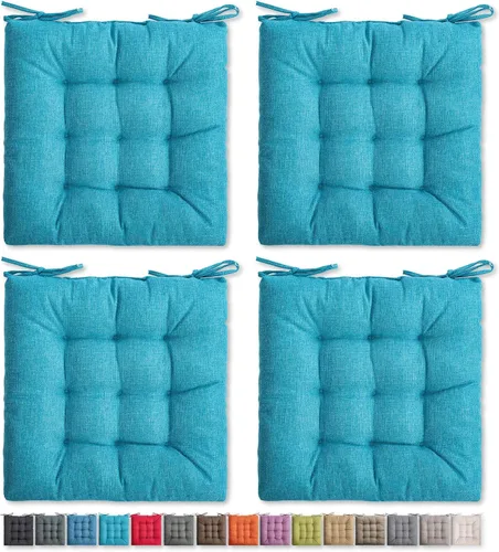 Miniatura 7 de SQUARE MOON Paquete de 4 cojines para silla, cojines de asiento, almohadillas para silla, tapete para silla de interior y exterior, sillas de Beige