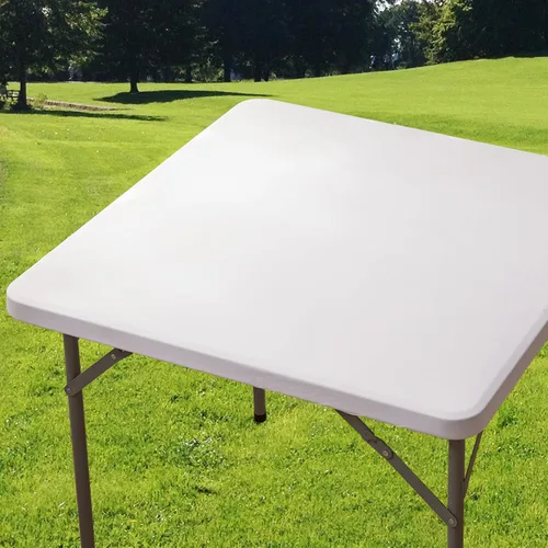 Miniatura 13 de Mantel cuadrado de elastano ajustable de 34 x 34 pulgadas, mantel elástico plegable para tarjetas de picnic, mantel elástico para mesa de patio