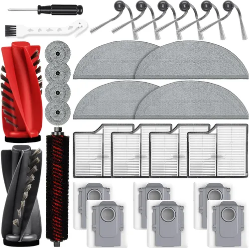 Miniatura 13 de Juego de 8 almohadillas de limpieza para aspiradora robot Roborock QV 35A/Saros 10R/Q Revo/Qrevo S/Qrevo Pro/Qrevo Plus/Qrevo Master/Qrevo