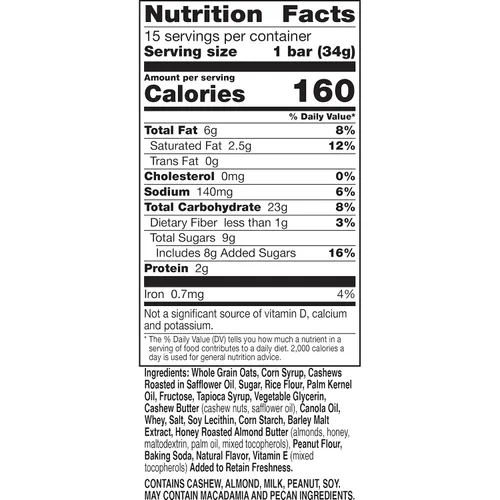 Miniatura 2 de Nature Valley Barras de granola de nueces dulces y saladas, anacardo, 15 barras, 18 onzas