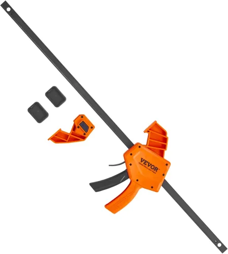 Miniatura 9 de VEVOR Abrazaderas de Barra para Carpintería, Paquete de 2 Abrazaderas/Separadores de Una Mano de 24", Abrazadera F de Cambio Rápido con Límite