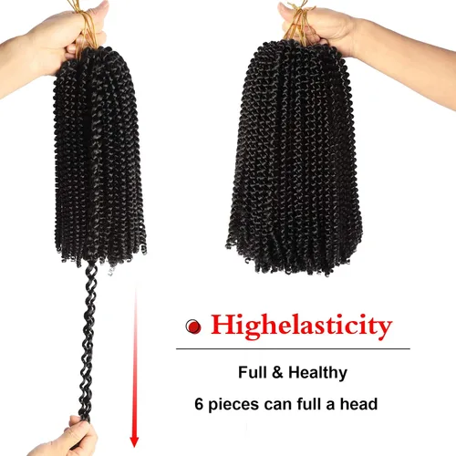 Miniatura 5 de Extensiones de cabello sintético rizado en espiral con volumen para trenza de croché