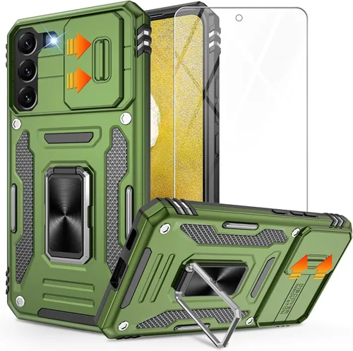 Miniatura 88 de Gritup para Samsung Galaxy S22 Funda con protectores de pantalla HD de 2 paquetes y cubierta deslizante para la cámara, protección contra caídas