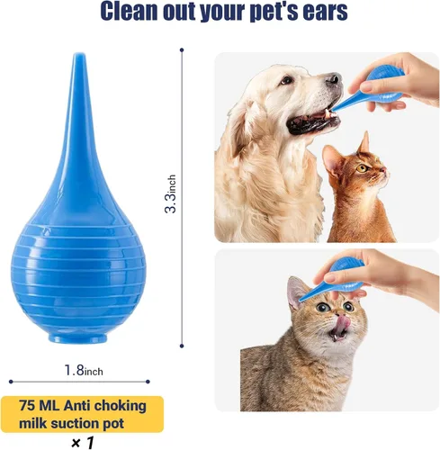 Miniatura 4 de REDDOUDOU Catéter de succión con extractor de moco estéril para cachorros recién nacidos, kit de alimentación de tubo de 8 FR rojo con jeringas