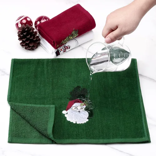 Miniatura 7 de Toallas de mano de Navidad de gran tamaño 25x18 algodón, alta absorción, toallas decorativas navideñas para lavar platos, toallas para lavar