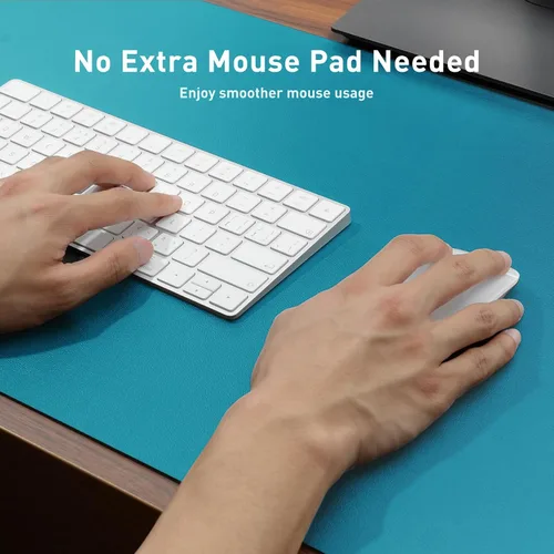 Miniatura 4 de Aothia - Protector de escritorio de cuero sintético, base para mouse, superficie antideslizante e impermeable para escribir y para laptop