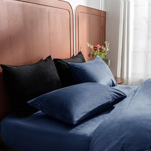 Miniatura 8 de Paquete de 2 fundas de almohada estándar de terciopelo con cremallera, súper suaves y acogedoras, fundas de almohada de franela difusa de lujo