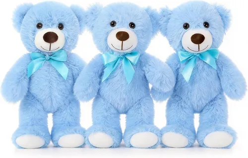 Miniatura 13 de 3 piezas de oso de peluche de 13.5 pulgadas, suave, de peluche, a granel, lindos juguetes de peluche para niños, baby shower, cumpleaños