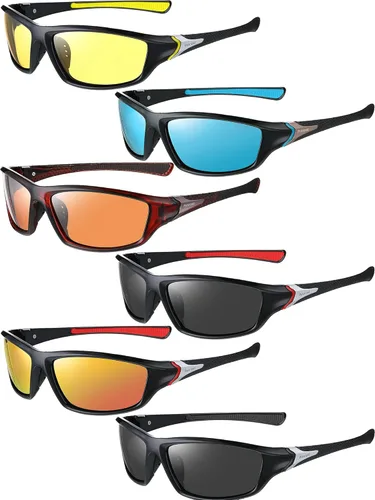 Miniatura 17 de Frienda Paquete de 6 Lentes de Sol Polarizados para Deportes para Hombre, Multipack, Se Ajustan sobre Lentes, Paquete de Lote, Set de Lentes