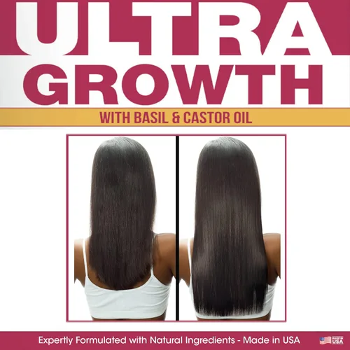 Miniatura 6 de Difeel Ultra Growth - Aceite de albahaca y ricino para el cabello, tratamiento acondicionador sin enjuague, 8 onzas, botella grande