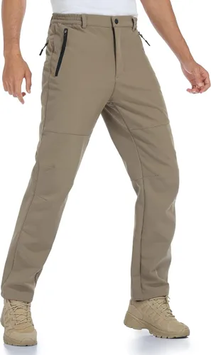 Miniatura 2 de GAXIDES Mens Snow Ski Waterproof Insulated Softshell Snowboard Pants Outdoor Hiking Fleece Lined