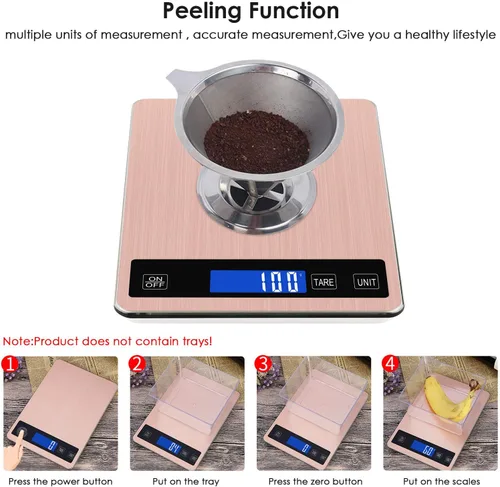 Miniatura 6 de Báscula digital de cocina, báscula de cocina recargable de acero inoxidable de 11.0 lbs/11 libras, de alta precisión, sensor táctil, pantalla LCD