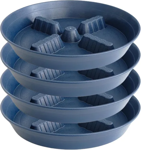 Miniatura 14 de Paquete de 4 platillos para plantas de 8 pulgadas, 10, 12, 14, 17 pulgadas, soporte para plantas de plástico para interiores y exteriores, bandejas