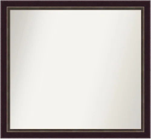Miniatura 365 de Amanti Art Espejo de baño de bronce para sobre el fregadero, 24 x 24 pulgadas, espejo cuadrado de bronce Lara para tocador, marco de madera
