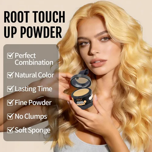 Miniatura 5 de Polvo de cobertura de raíces en polvo para mujeres, tinte de cabello para retoque de raíces para puntos calvos, cejas, línea de barba, fibras