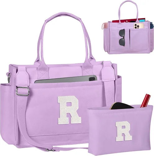 Miniatura 167 de Easter Basket Stuffers, Initial Tote Bag with Makeup Bag, Birthday Gifts for Women, Teen Girl Gifts Trendy Stuff