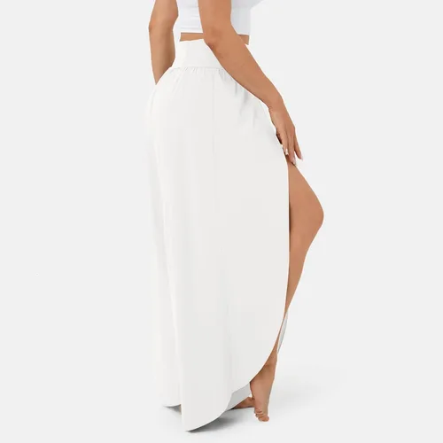 Miniatura 3 de Pantalones de pierna ancha para mujer, pantalones de yoga holgados con abertura y cintura alta, pantalones deportivos de pilates, pantalones