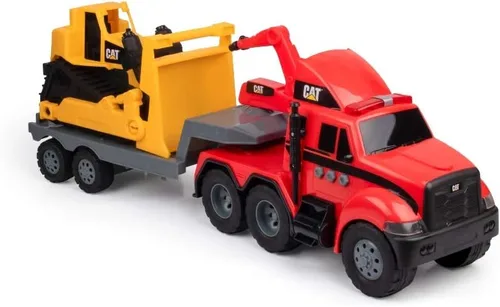 Miniatura 11 de CAT Juguetes de construcción, CAT Construction Heavy Mover, semi camión y remolque con minicargadora de ruedas, luces y sonidos, a partir de 3 años