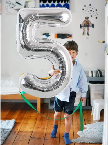 Miniatura 6 de TONIFUL Globos plateados de 40 pulgadas con números grandes del 0 al 9, número 8, globos digitales de aluminio de helio Mylar con números grandes