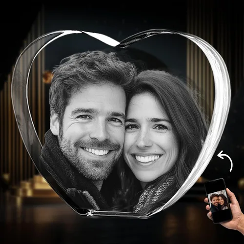 Miniatura 12 de Captur3D - Foto de corazón de cristal 3D, personalizado, con imagen grabada y mensaje, regalo para cumpleaños, boda, recuerdo, día de la madre, San