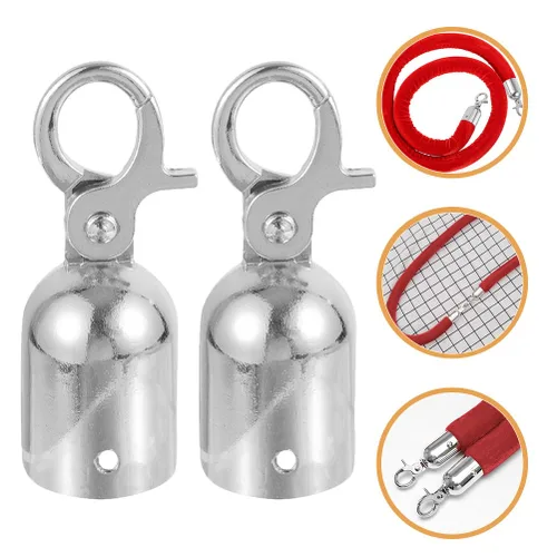 Miniatura 9 de Angoily 2 tapones de extremo de cuerda de acero inoxidable con gancho a presión, clips de mosquetón resistentes para accesorios de cuerda