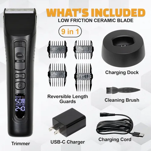Miniatura 2 de Brio Beardscape V1 Recortador de barba para hombre profesional con cuchilla de cerámica de baja fricción, recortador de pelo inalámbrico profesional