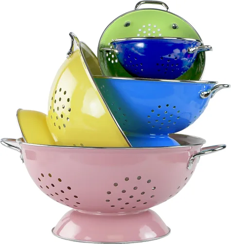 Miniatura 5 de Reston Lloyd Calypso Basics - Colador esmaltado con recubrimiento en polvo con base sólida, cesta coladora con asas, para pasta, bayas, verduras