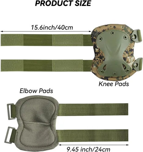 Miniatura 8 de Almohadillas Protectoras Tácticas de Combate para Rodilla y Codo para Juegos de Paintball CS al Aire Libre, Ciclismo, Seguridad, Equipo de Dw