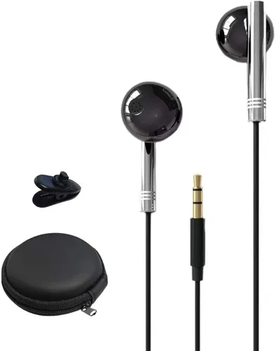 Miniatura 2 de Auriculares con cable, sin micrófono, con cable largo, cancelación de ruido, auriculares con cable de 0.138 in, auriculares de graves