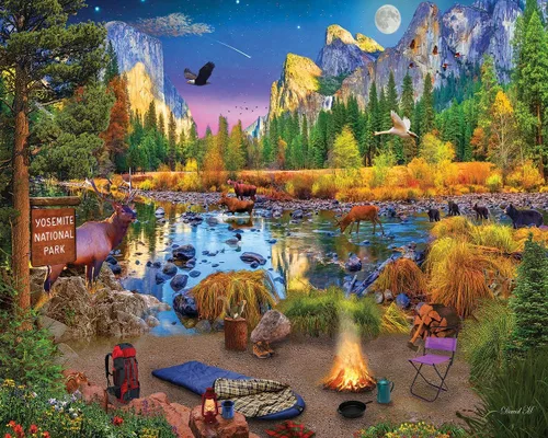 White Mountain Yosemite - Rompecabezas de 1000 piezas para el parque nacional, escena de otoño y otoño, piezas grandes, regalo para adultos y
