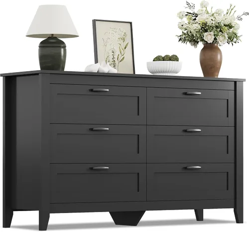 Miniatura 13 de WLIVE Wood Dresser for Bedroom, Wide Chest of Drawers with Metal Handle for Living Room, Hallway