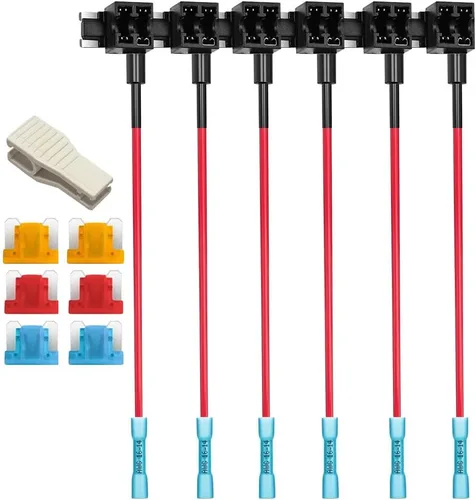 Miniatura 8 de Gebildet 12 V 24 V, Portafusibles Add-a-Circuit Micro 2 con terminales de contracción térmica, soporte de cuchilla tipo clavija con arnés de cables