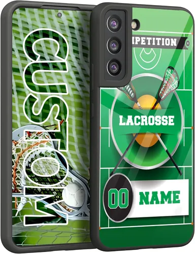 Personalized America Flag Lacrosse Name Number Rubber Cover Phone Case for Galaxy X-Lacrosse
