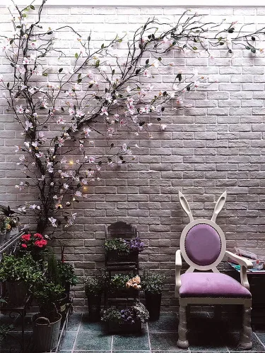 Miniatura 6 de 300cm/118in colgante de pared artificial de cerezo ramas tronco flexible ramitas ratán liana plantas falsas para el hogar, boda, jardín, habitación