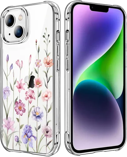 Miniatura 84 de Funda transparente de girasol compatible con iPhone SE 2022 SE 2020 7 8, funda trasera floral para niñas y mujeres, funda protectora transparente