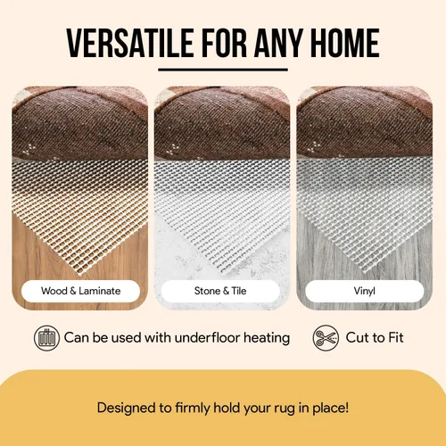 Miniatura 5 de Agarre Antideslizante para Alfombra de Área 2x3 Pies, Agarre para Alfombra para Pisos de Madera Dura, Laminado, Vinilo, Piedra y Azulejos