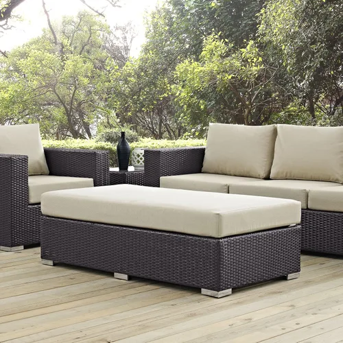 Miniatura 16 de Modway EEI-1911-EXP-ORA Convene - Muebles otomanos cuadrados de tela para patio, muebles de exterior, color naranja espresso Espresso Naranja