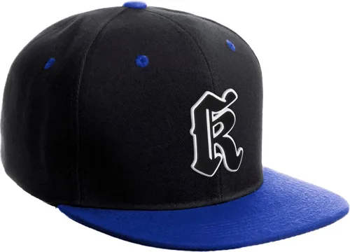 Miniatura 1328 de Daxton Gorra clásica con visera de billete plano con letras del alfabeto inglés antiguo de la A a la Z