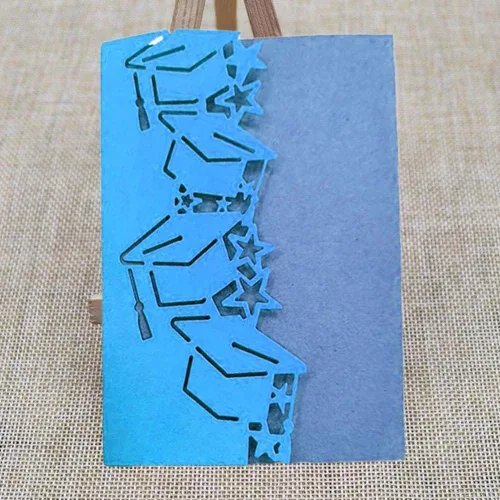 Miniatura 6 de Troqueles de corte temáticos de graduación para hacer tarjetas, sombreros con borde de estrellas, plantillas cortadas para álbumes de recortes