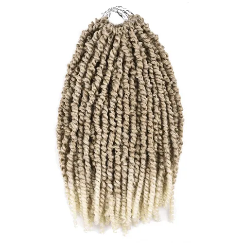 Miniatura 12 de Passion - Manojo de cabello de rizo pequeño, 24 raíces por paquete, 3 paquetes. Cabello pre-torcido para mujeres negras