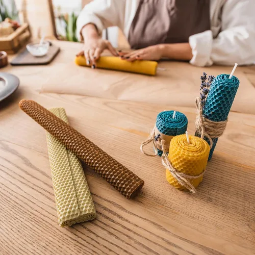 Miniatura 6 de PATIKIL Mechas de vela de cera de abejas de 200 pies, mechas de velas de 3.150 in, bien revestidas con cera de abeja natural para hacer velas, Beige