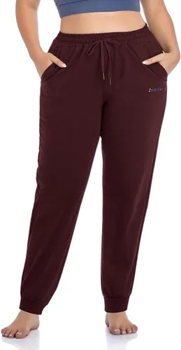 ZERDOCEAN Pantalones deportivos de talla grande para mujer, pantalones deportivos ajustados para entrenamiento, yoga, descanso, con bolsillos