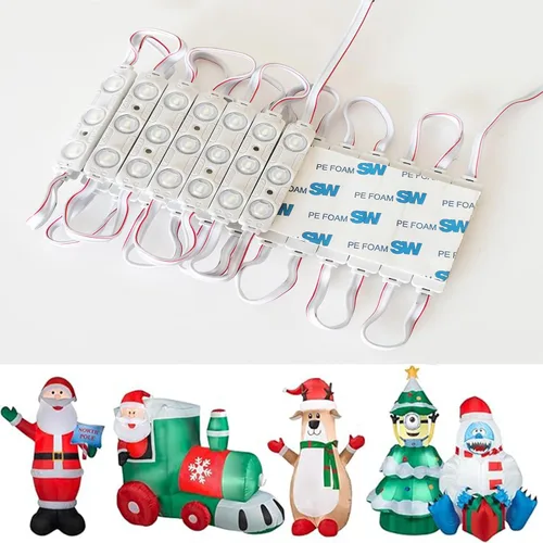 Miniatura 3 de Erudite Luces de Repuesto DC12V para Inflables 20 Piezas Luces LED Inflables Blancas con Autoadhesivo 3 LED - Inflables Hinchables de Navidad