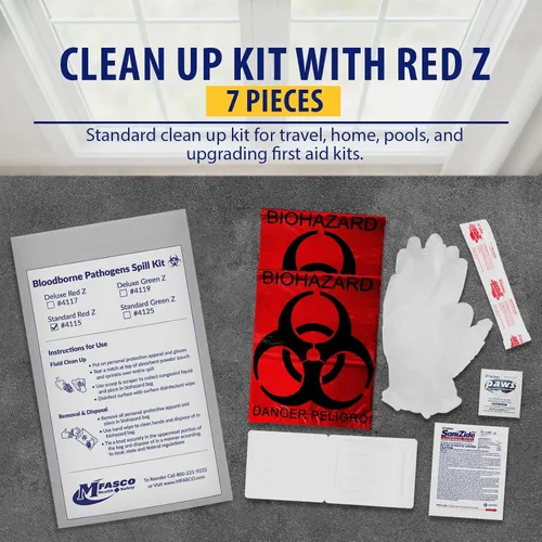 Miniatura 3 de MFASCO Kit de limpieza para vómitos y líquidos corporales – Kits de derrames de sangre, kit de derrames de líquidos corporales – Solución