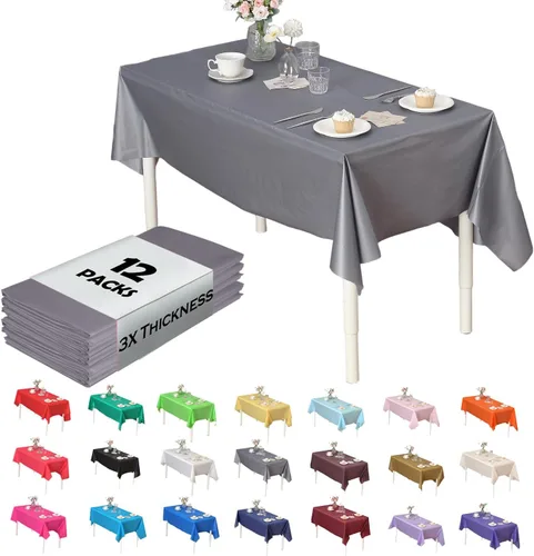 Miniatura 16 de Paquete de 12 manteles de plástico resistentes, reutilizables., Azul Royal Azul real